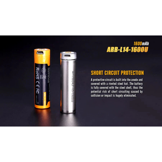 Fenix 14500 Rechargeable Battery AA ? 1600mA with USB Port - Astrolabe Outdoors - image 2