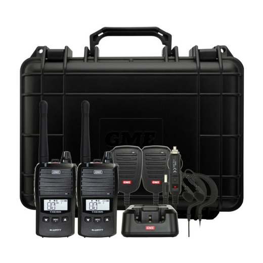 GME TX6165TP 5 Watt IP67 UHF CB Handheld Radio Twin Pack - Black - Astrolabe Outdoors - image 1