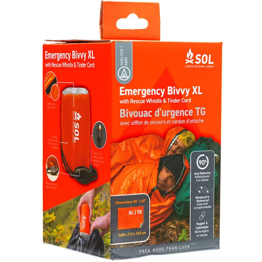 Emergency Bivvy XL with Rescue Whistle - Orange - Astrolabe Outdoors - image 2