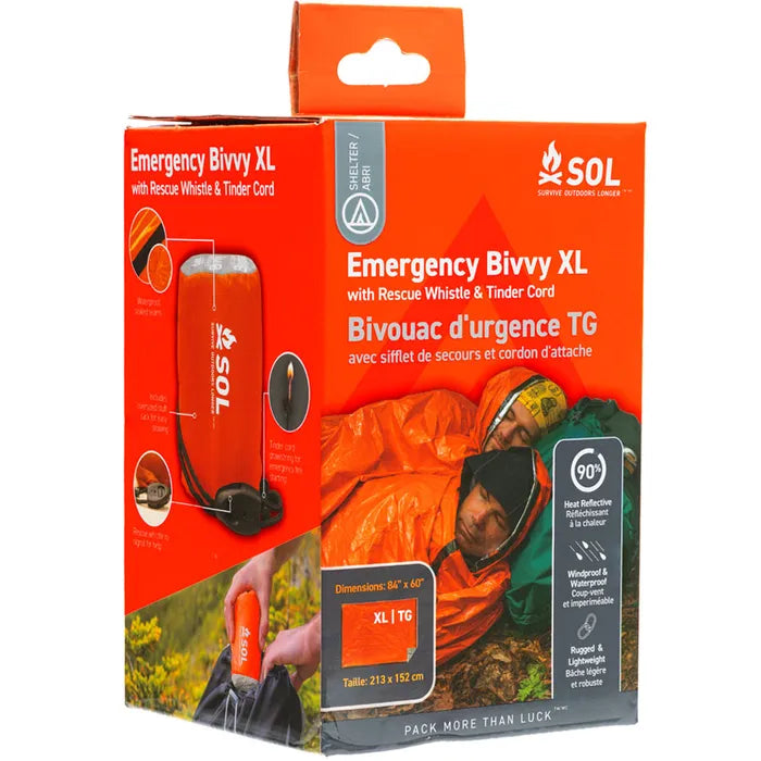 Emergency Bivvy XL with Rescue Whistle - Orange - Astrolabe Outdoors - image 2