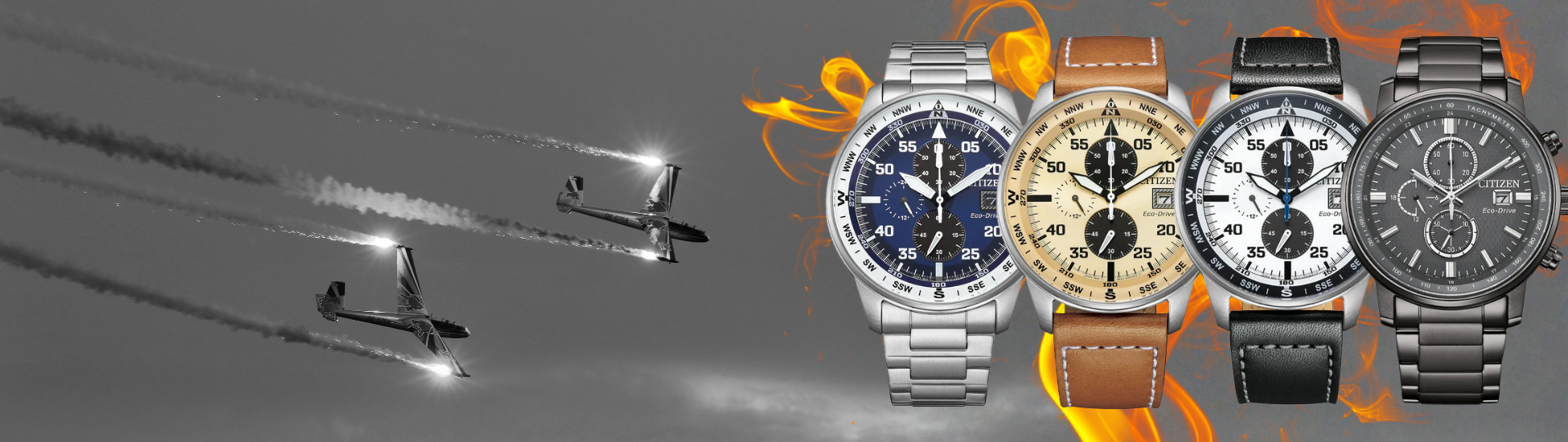 Citizen Eco-Drive Aviator Classic Sport Chronograph Grey - CA0847-88H