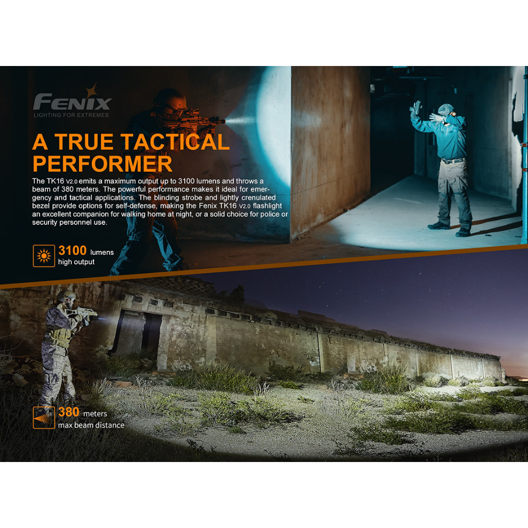 Fenix TK16 V2 - 3100 Lumen Tactical LED Torch with Glass Breaker - Astrolabe Outdoors - image 7