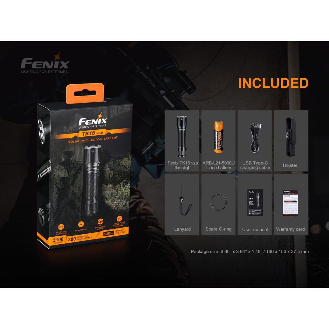 Fenix TK16 V2 - 3100 Lumen Tactical LED Torch with Glass Breaker - Astrolabe Outdoors - image 21