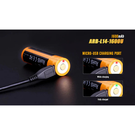 Fenix 14500 Rechargeable Battery AA ? 1600mA with USB Port - Astrolabe Outdoors - image 5