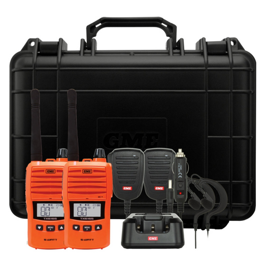 GME TX6165TP 5 Watt IP67 UHF CB Handheld Radio Twin Pack - Blaze Orange - Astrolabe Outdoors - image 1