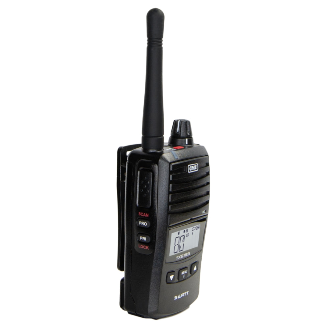 GME TX6165TP 5 Watt IP67 UHF CB Handheld Radio Twin Pack - Black - Astrolabe Outdoors - image 2