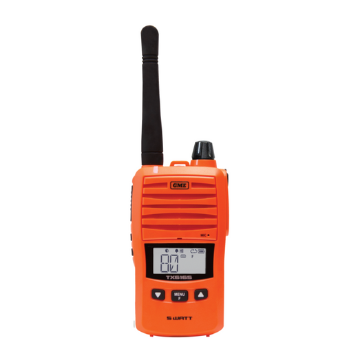 GME TX6165 5 Watt IP67 UHF CB Handheld Radio Single unit - Blaze Orange - Astrolabe Outdoors - image 1