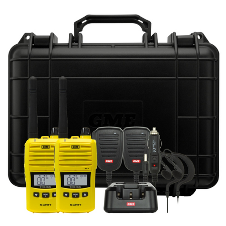 GME TX6165TP 5 Watt IP67 UHF CB Handheld Radio Twin Pack - Yellow - Astrolabe Outdoors - image 1