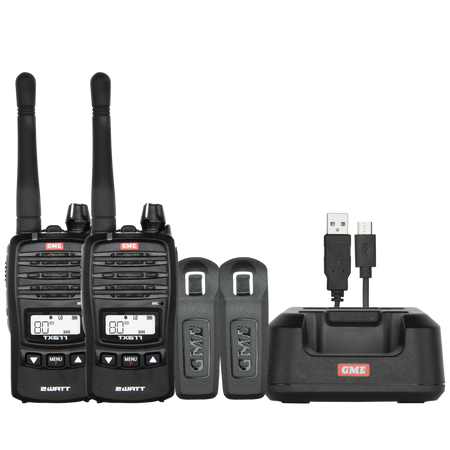 GME TX677 2 Watt UHF CB Handheld Radio, Twin Pack - Astrolabe Outdoors - image 1