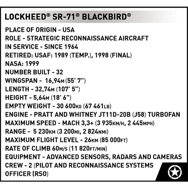 COBI Lockheed SR-71 Blackbird