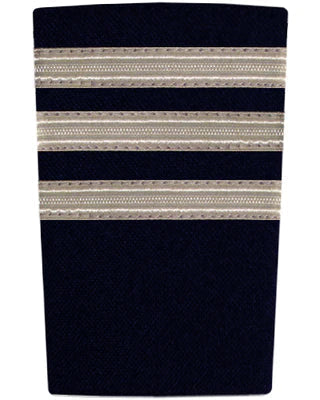 Epaulettes - Silver Bars on Navy 3 Bar Epaulettes by Downunder | Downunder Pilot Shop