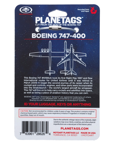 Planetag B747-400, Stratolaunch Keychains by Planetags | Downunder Pilot Shop