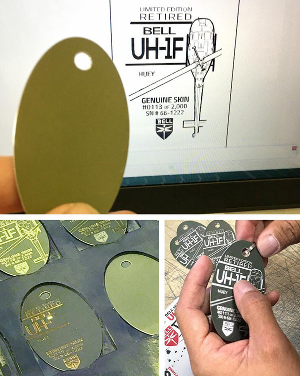 Planetag Bell Huey UH-1F - 66-1222 Keychains by Planetags | Downunder Pilot Shop