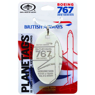 Planetag British Airways 767 - G-BNWH Keychains by Planetags | Downunder Pilot Shop