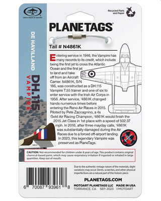 PlaneTags De Havilland Vampire N4861K