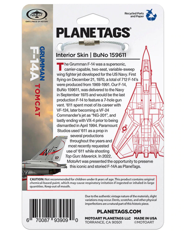 Planetag F-14A Tomcat Top Gun - Interior Green Honeycomb Keychains by Planetags | Downunder Pilot Shop