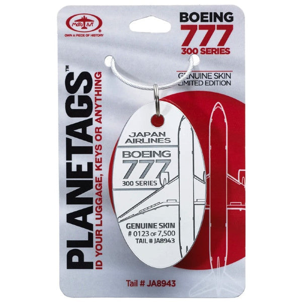 Planetag Japan Airlines B777 - JA8943 Keychains by Planetags | Downunder Pilot Shop