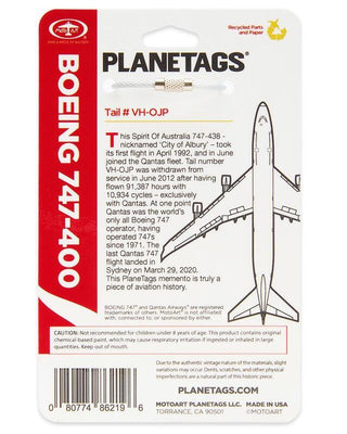 Planetag Qantas Boeing 747-400 - Red Keychains by Planetags | Downunder Pilot Shop