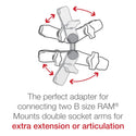 RAM Double Ball Adapter for 1" Balls General RAM Components by RAM Mount | Downunder Pilot Shop