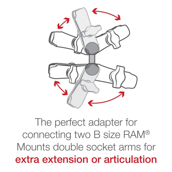 RAM Double Ball Adapter for 1" Balls General RAM Components by RAM Mount | Downunder Pilot Shop