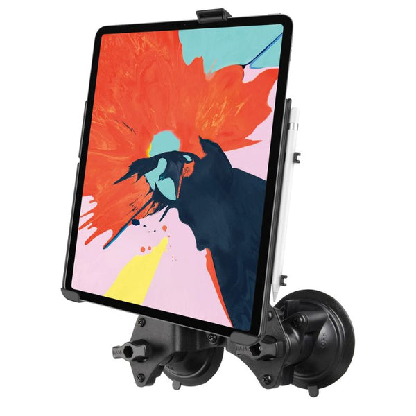 RAM EZ-Roll'r Holder for iPad Pro 12.9" (3rd & 4th Gen) with Mounting Options With Dual Pivot Suction Cups Mounts by RAM Mount | Downunder Pilot Shop