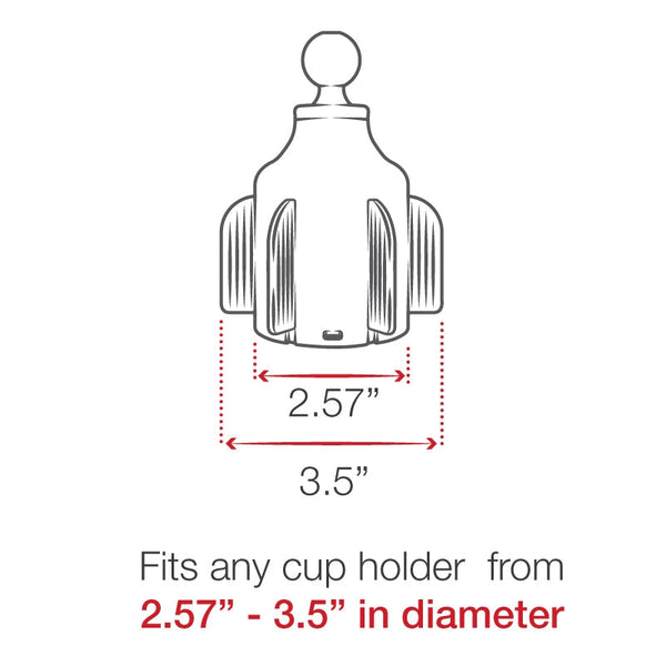RAM Stubby Cup Holder Base With 1" Ball General RAM Components by RAM Mount | Downunder Pilot Shop