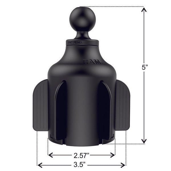 RAM Stubby Cup Holder Base With 1" Ball General RAM Components by RAM Mount | Downunder Pilot Shop