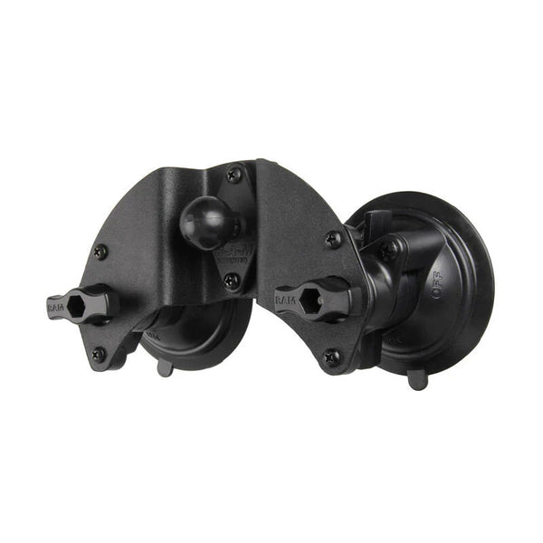 Base de ventosa de doble pivote RAM Twist-Lock con bola de 1"