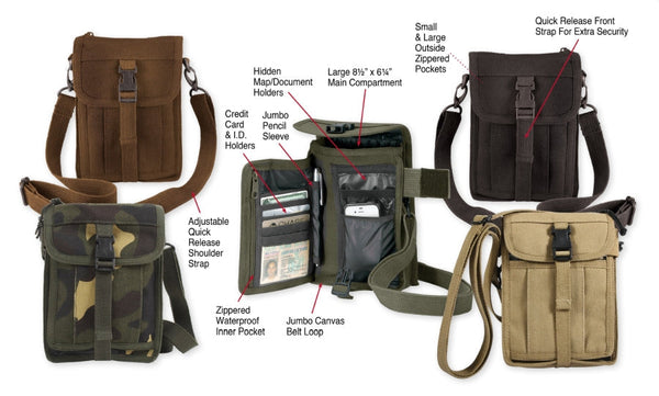 Rothco Canvas Travel Portfolio - Black Travel Accessories by Rothco | Downunder Pilot Shop