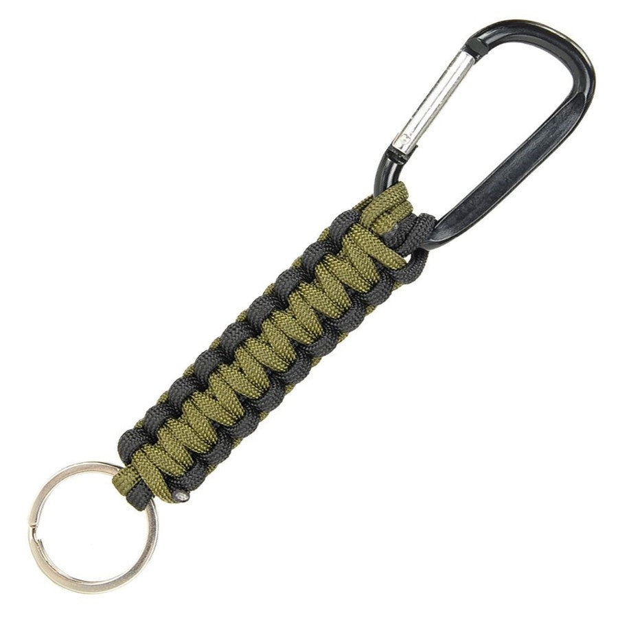Rothco Paracord Keychain with Carabiner - Olive/Black - Astrolabe Outdoors - image 1