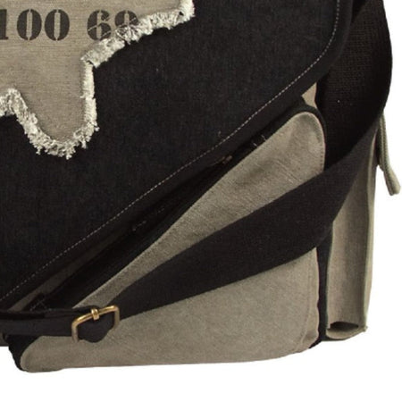 Rothco Vintage Messenger Canvas Imprinted Map Bag - Black - Astrolabe Outdoors - image 2