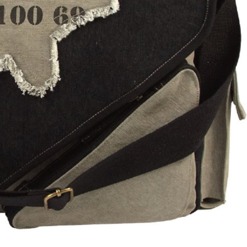Rothco Vintage Messenger Canvas Imprinted Map Bag - Black - Astrolabe Outdoors - image 2