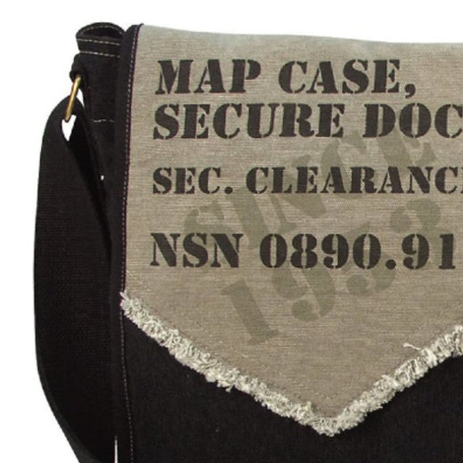 Rothco Vintage Messenger Canvas Imprinted Map Bag - Black - Astrolabe Outdoors - image 3