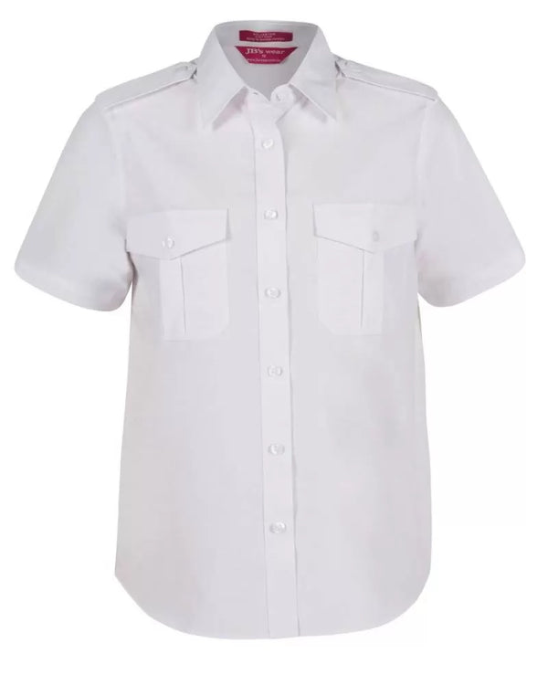 Womens JB Pilot Shirt - Short Sleeve White